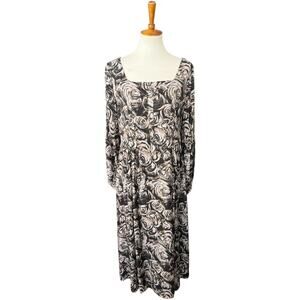 NWOT Liyan McAteer Long Sleeve Midi Abstract Floral Workwear Dress Size 12